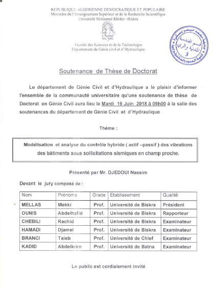 Mr.DJEDOUI Nassim le 19 Juin 2018 à 09h00