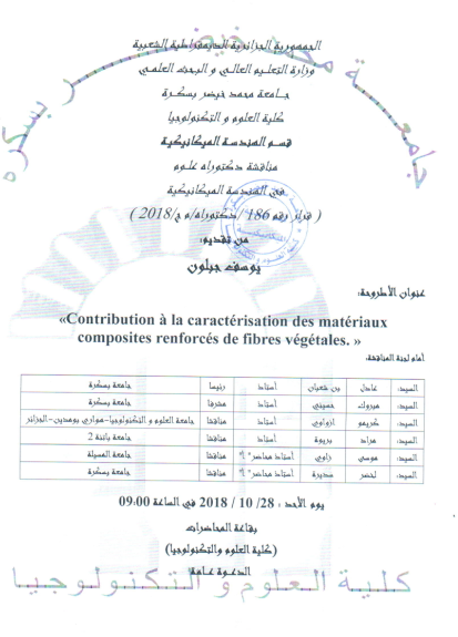 Mr Djebloune Youcef le 28 Octobre 2018 à 09h00