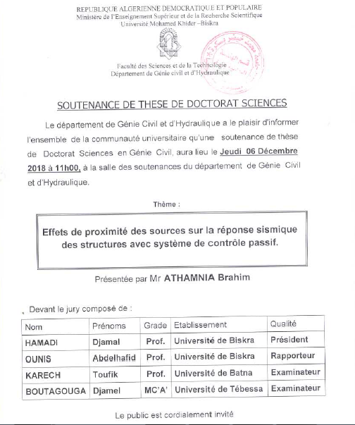 Mr.ATHAMNIA Brahim le 06 Décembre 2018 à 11h00