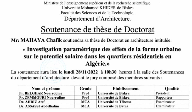Mr. MAHAYA Chafik le 28/11/2022 à 10h30