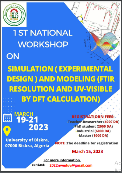 1 ST NATIONAL WORKSHOP ON SIMULATION AND MODELING 2023