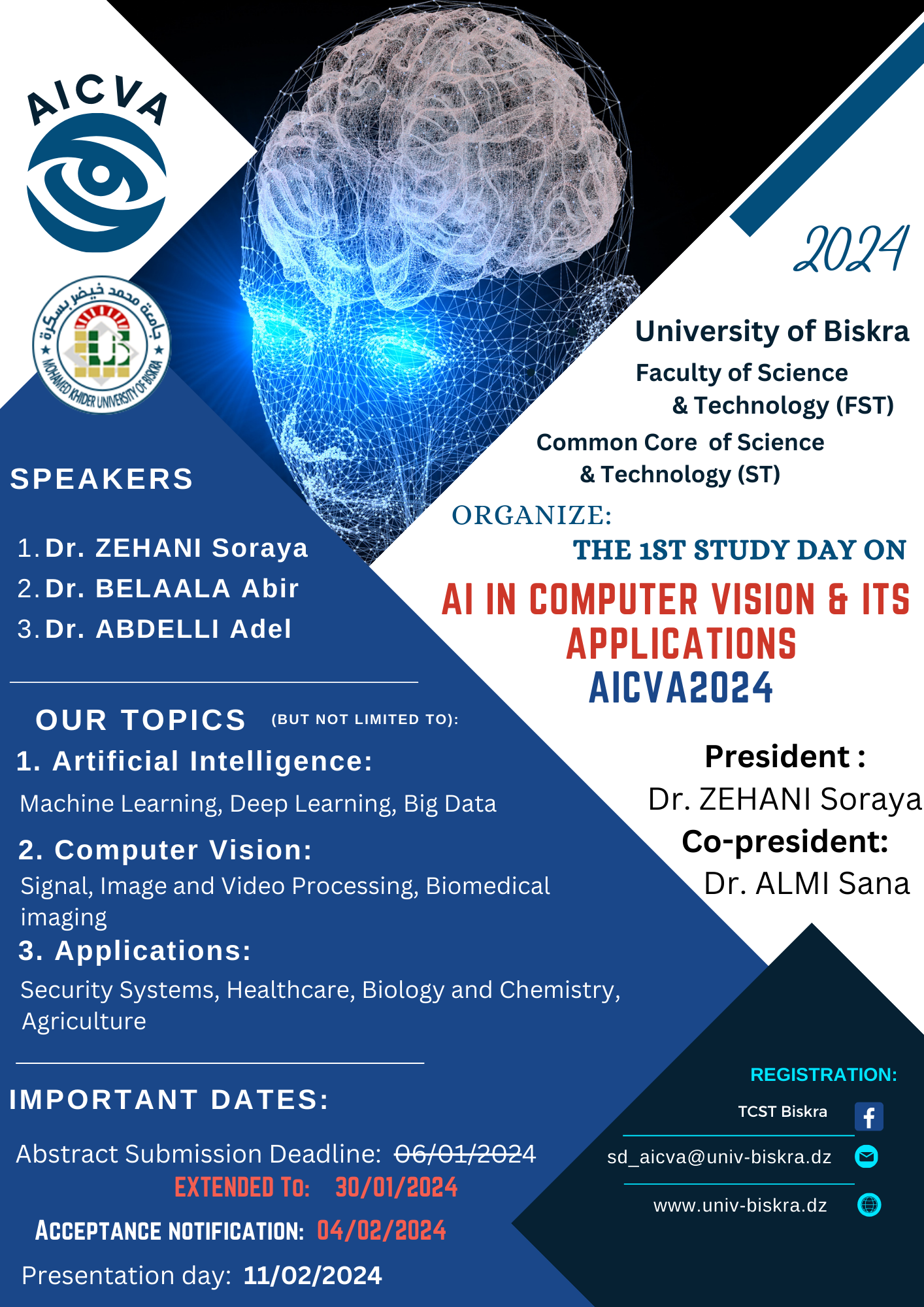 THE 1ST STUDY DAY ON A I C V A OUR TOPICS 2024 AI IN COMPUTER VISION & ITS APPLICATIONS AICVA 2024