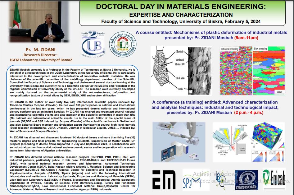 DOCTORAL DAY IN MATERIALS ENGINEERING: EXPERTISE AND CHARACTERIZATION