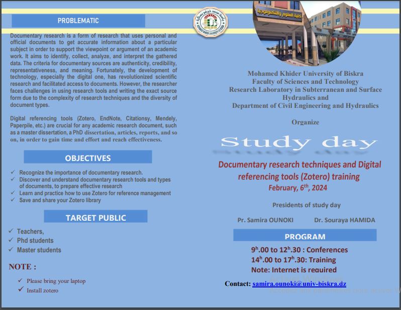 Study day in haydraulics